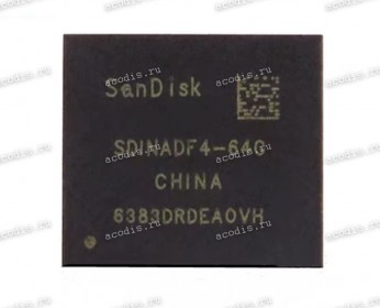 Микросхема SanDisk SDINADF4-64G-1002K 64GB TFBGA153 FW:CS1.12D FLASH (Asus p/n: 03100-00137600) NEW original Микросхема SanDisk SDINADF4-64G-1002K 64GB TFBGA153 FW:CS1.12D FLASH (Asus p/n: 03100-00137600) NEW original