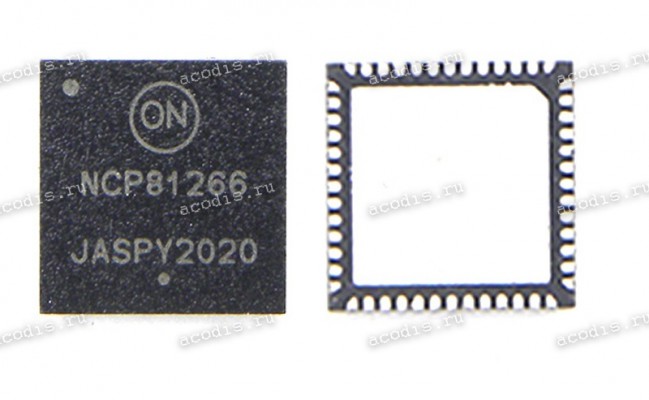 Микросхема ON Semiconductor NCP81266, NCP81266MNTXG QFN52 6x6, 0.4P CASE 485BE 6 + 2 Phase Output Controller with SVID Interface for Notebook and Ultrabook CPU Applications