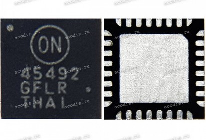 Микросхема ON Semiconductor NCP45492XMNTWG, 45492 QFN32 4x4 CASE 485CD 26V, 4-Channel Voltage Bus and 4-Channel High-Side Current Shunt Monitor