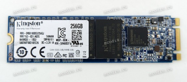 NGFF M.2 2280 SSD B&M key PCI-E only Kingston RBU-SNS8154P3/256GJ3 E8FK11.T 256Gb (03B03-00222000) SSD P3X2 256GB M2 2280 NVME PCI Express 3.0 x2 (NVMe 1.3), контроллер Phison PS5008-E8-10 FH64B08UCT, микросхемы 3D TLC NAND, последовательный доступ: 1500/