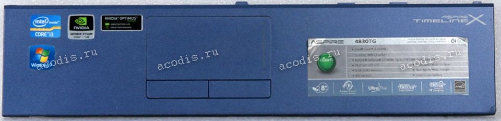 Панель тачпада Acer Aspire 4830TG синяя (AP0IO000310)