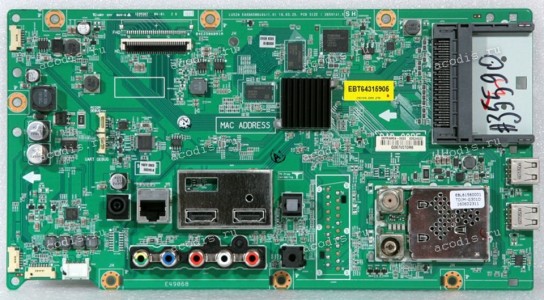 Mainboard LG 28MT48S (EBT64315905, EBU63524922, LU52A EAX66586404(1.0), EBL61560001 TDJM-G301D, 68PRAM04-0002, 6134202 0380 A384) Mainboard LG 28MT48S (EBT64315905, EBU63524922, LU52A EAX66586404(1.0), EBL61560001 TDJM-G301D, 68PRAM04-0002, 6134202 0380 A384)