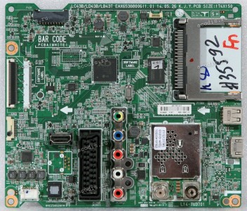 Mainboard LG 32LB5**V, 32LB561V, 32LB565V (EBU62356101, EBU62356102, LA43B/LD43B/LB43T EAX65388006(1.0), L14-TU3701, EBL61400501 TDJM-G101D, 4D2L00V0-0004, 521L008B-0004, 511L008S-0004)