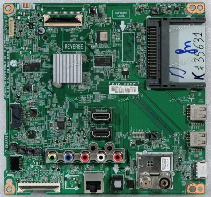 Mainboard LG 43LJ610V (EBT64618121, LD75M/LD75H EAX67129604(1.0), EBL61840901 TDJA-G501D, 7N2L000B-0001) Chips SEC K4B4G1646E-BCNB *2, DTA2010M, 100GEA Mainboard LG 43LJ610V (EBT64618121, LD75M/LD75H EAX67129604(1.0), EBL61840901 TDJA-G501D, 7N2L000B-0001) Chips SEC K4B4G1646E-BCNB *2, DTA2010M, 100GEA