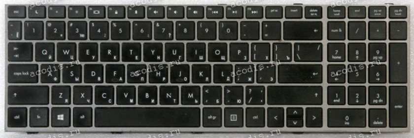 Keyboard HP Probook 4540s чёрная на сером, русифицированная (701485-251, MP-10M13SU-4422)