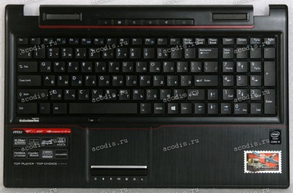 Keyboard MSI CX61, MS-16G5, MS-16GH, MSI E6205D чёрая матовая, русифицированная  (BE2P-6G4C722-TF1)+Topcase
