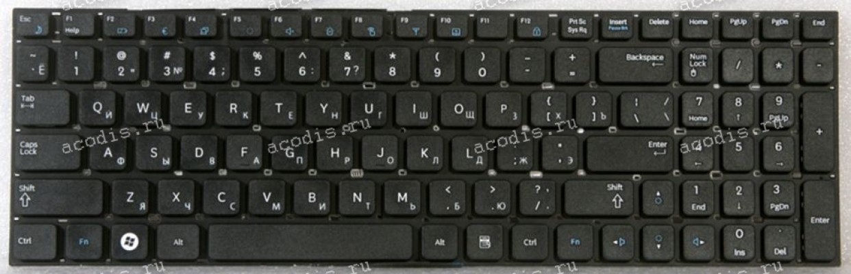 Keyboard Samsung NP-RF510, NP-RF511 чёрная матовая русифицированная (BA59-02795A, V190509C) Keyboard Samsung NP-RF510, NP-RF511 чёрная матовая русифицированная (BA59-02795A, V190509C)
