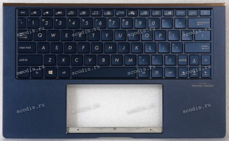 Keyboard Asus UX334FA-3B синяя нерусифицированная (90NB0MX3-R31US0, 13N1-96A0F11, OKNB0-162EUS00)+Topcase