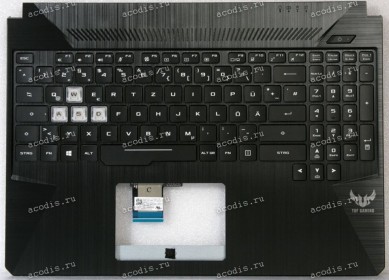 Keyboard Asus FX505DT-1A чёрая матовая, немецкая (90NR02D1-R31GE2)+Topcase