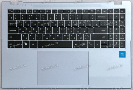 Keyboard Digma EVE P5852 DN15N2-ADXW01 + topcase NP15KR-G (SP43849) (Black/Silver/Matte/RUO) черная матовая русифицированная с серебристым топкейсом