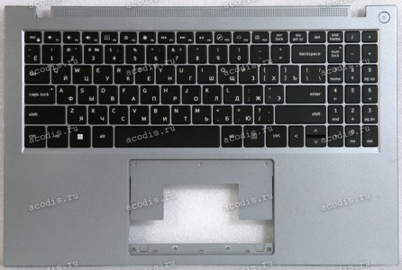 Keyboard Digma Pro Fortis M DN15R5-ADXW07 + topcase (NP15IC-819R3 DY325C Usб SP49842) (Black/Silver/Matte/RUO/LED)