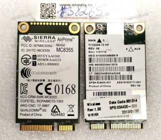 Modem HP UN2430  (p/n: 634400-001, 633171-001) SIERRA WIRELESS MC8355 REV:0A