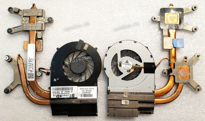 Сист.охл. HP Pavilion dv6-3000 (p/n: 610778-001, 610777-001, 3MLX8TATP20, KSB0505HA, DFB552005M30T) DC05V 3 pin Сист.охл. HP Pavilion dv6-3000 (p/n: 610778-001, 610777-001, 3MLX8TATP20, KSB0505HA, DFB552005M30T) DC05V 3 pin