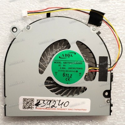 Кулер Toshiba Satellite M40t-AT02S (p/n: AB07505HX060300) ADDA DC 5V постоянного тока 0,50 А, 3-pin