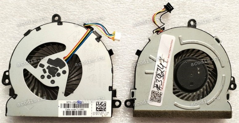 Кулер HP 15-db 15-da (p/n: L20474-001, DC28000JLF0 FCC2, DFS470805CLOT) DC5V 4 Pin