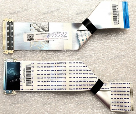 LCD LVDS FFC шлейф мониторный 30 pin обратный, шаг 1.0 mm, длина 163 mm Dell 23,0" E2314HF 0MNMNW, с замком с одной стороны