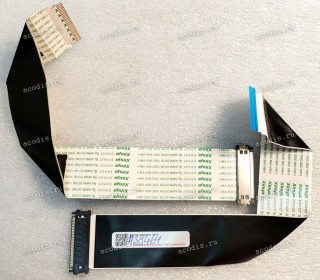 LCD LVDS FFC шлейф мониторный 30 pin обратный, шаг 1.0 mm, длина 250 mm с замком с одной стороны