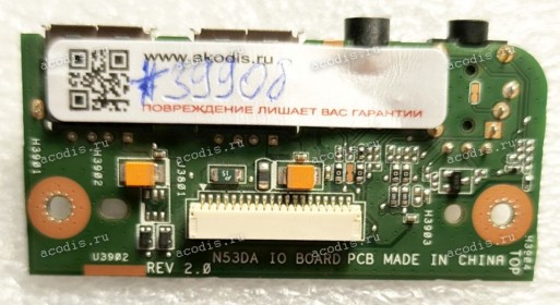 USB & Audio Board Asus N53D, N53DA, N53SV, N53J, N53N (p/n 60-N4IIO1000, 3EKJ6IBJN00, N53DA IO BOARD REV2.0)