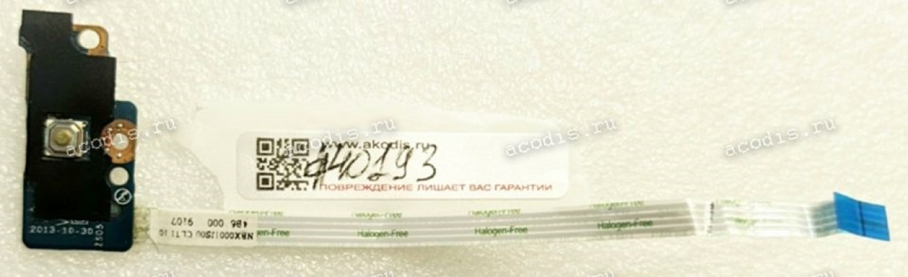 Power Button board HP Pavilion 15-R, 15-S, 15-G, 250, 256 G3 G4 G5 (p/n 749650-001, LS-A991P Rev: 1.0, 455MKL32L01) 4 pins & Cable (NBX000IJS00) L=10,5 см