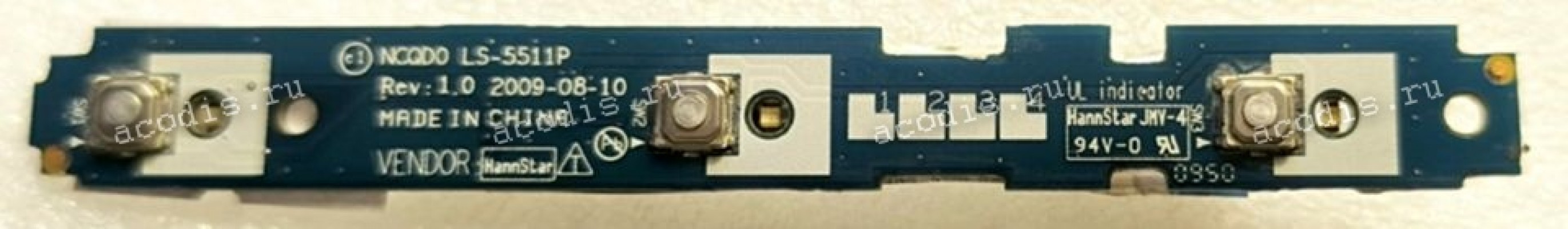 Button Board Acer Aspire 5942, 5942G-728G64 (p/n NCQD0 LS-5511P Rev:1.0) & Cable (NBX0000K200 REV:1.0)