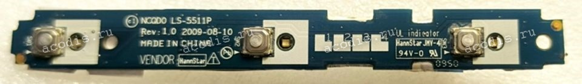Button Board Acer Aspire 5942, 5942G-728G64 (p/n NCQD0 LS-5511P Rev:1.0) & Cable (NBX0000K200 REV:1.0)