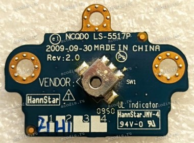 Volume control Board Acer Aspire 5942G-728G64, 5940 (p/n 5940 LS-5517P Rev:2.0) Sub & Various Board (Плата регулировки громкости)
