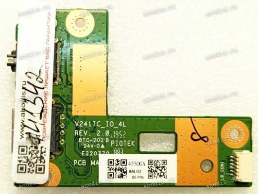 USB & Audio Board Asus V222FB V222F (p/n 90PT02H0-R11000, V241IC_IO_4L REV.2.0) IO_BD