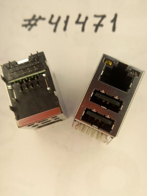 Combo connector Asus JACK USB/LAN,W/LED,GIGA,W/TRA (p/n12G142833221) SPEEDTECH P25B158MP9R9