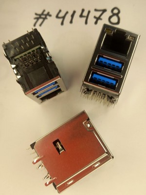 Combo connector Asus COMBO LAN+2USB3.0 32P G/F TRA (p/n12014-00660900) FOXCONN JFM38U1M-B3VT-4F