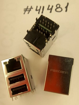 Combo connector Asus COMBO LAN+2USB2.0 22P G/F (p/n12014-00671400) FOXCONN JFM38U1M-F1VE-4F