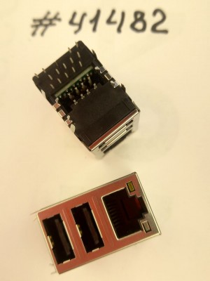 Combo connector Asus COMBO LAN+2USB2 22P G/F TRA SI (p/n12014-006714SI) FOXCONN JFM38U1M-F1VE-4F