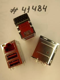 Combo connector Asus COMBO LAN+2USB3.1 32P G/F RED (p/n12014-00740600) LOTES AJKM0011-K004C10