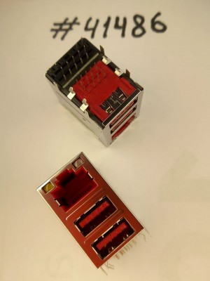 Combo connector Asus COMBO LAN+2USB3.1 32P G/F RED (p/n12014-00740300) LOTES AJKM0011-K003C10