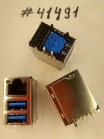 Combo connector Asus JACK USB3.0/LAN W/LED GIGA TRA (p/n12G142011325) FOXCONN JFM38U1M-B308-4F