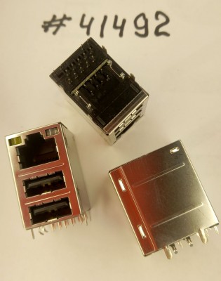 Combo connector Asus JACK USB/LAN,W/LED,GIGA,W/TRA (p/n12G142333227) UDE RU4-181A9WGF