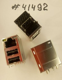 Combo connector Asus JACK USB/LAN,W/LED,GIGA,W/TRA (p/n12G142333227) UDE RU4-181A9WGF