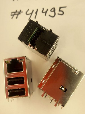 Combo connector Asus JACK USB/LAN W/LED GIGA W/TRA (p/n12014-00060600) FOXCONN JFM38U1M-21GN-4F