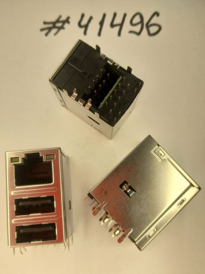 Combo connector Asus JACK USB/LAN G/F LED GIGA TRA (p/n12014-00062100) FOXCONN JFM38U1M-F1GR-4F Combo connector Asus JACK USB/LAN G/F LED GIGA TRA (p/n12014-00062100) FOXCONN JFM38U1M-F1GR-4F