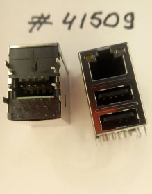 Combo connector Asus JACK USB/LAN,W/LED,GIGA,W/TRA (p/n12G14201322A) FOXCONN JFM38U1M-21GB-4F