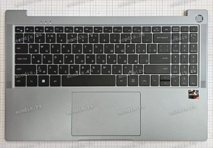 Keyboard Digma Pro Parvus M DN15R3-8CXW03 + topcase (6308E US VER:01, SP52144) (Black/Silver/Matte/RUO/LED)