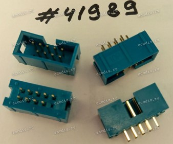 Разъём IDC IDC-10MS 2.54mm 2X5P S/T K10 GREEN (Asus p/n: 12G07120010K) PINREX 510-90-10GE84 <G>