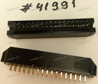 Разъём IDC IDC-34MS 2.54mm 2X17P S/T,K5,BLACK (Asus p/n: 12G07130034K) PINREX 51T-80-34GB05