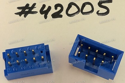Разъём IDC IDC-10MS 2.54mm 2X5pin S/T K9 D-BLU (Asus p/n: 12G071600108) FOXCONN HL23051-1DP9-4F