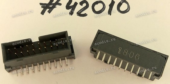 Разъём IDC IDC-20MR 2.54mm 2X10P G/F 2.0 K20 R/A (Asus p/n: 12007-00013100) LOTES ABA-USB-077-K16 D-G/U