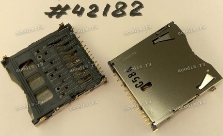 Разъём SD SOCKET 11P 4.3H STD R/A SMT (Asus p/n: 12023-00070700) ALPS SCDABA0900