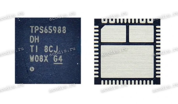 Микросхема Texas Instruments TPS65988 DH, TPS65988DHRSHR, SN1805050RSHR QFN-56, RSH56, VQFN56 USB PD CONTROL (Asus p/n: 06050-00770000) NEW original Dual Port USB Type-Cand USB PD Controller with Integrated Power Switches Микросхема Texas Instruments TPS65988 DH, TPS65988DHRSHR, SN1805050RSHR QFN-56, RSH56, VQFN56 USB PD CONTROL (Asus p/n: 06050-00770000) NEW original Dual Port USB Type-Cand USB PD Controller with Integrated Power Switches