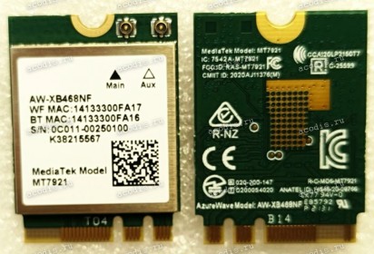WiFi module Asus AW-XB468NF MT7921L (p/n 0C011-00250100) (WIFI6 AX+BT5.2(2*2)M.2 2230)