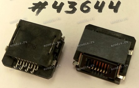 Разъём LAN JACK 8P 4H STD SUNK R/A (Asus p/n: 12014-00694300) SANTA 130470-26