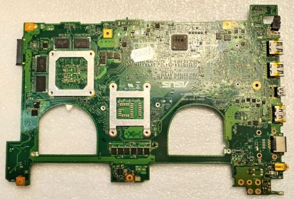MB BAD - под восстановление Asus N550 (69N0P9M16A25(01)) N550JV MAIN BOARD REV. 2. 0, Intel SR15E, Intel SR17E, nVidia N14P-GT-A2, 8 чипов MICRON 3REI2 D9PZD