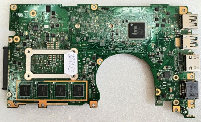 MB BAD - под восстановление Asus X202EP (60-NFQMB1700-(B05), 31EX2MB0040) X202E MAIN BOARD REV. 2. 0, Intel SJTNV, Intel SR0V4, 8 чипов MICRON 2YEI7 D9QBJ
